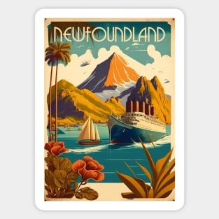 Newfoundland Canada Vintage Travel Art Poster Sticker